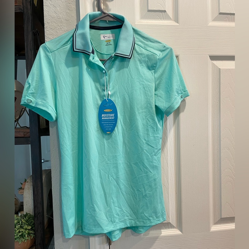 Greg Norman Play Dry women’s short Sleeve Golf Sport Polo Julip Color Size XS